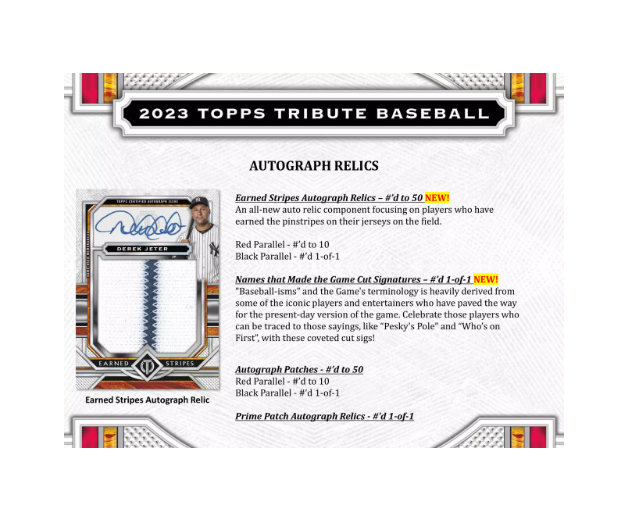 2023 Topps Tribute Baseball Hobby Box (Preorder) | The Awesome